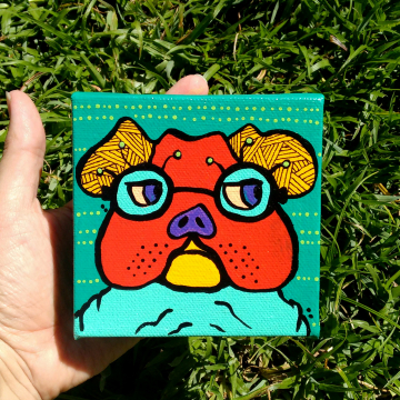 Mini Bulldog Mini Bulldog on canvas
