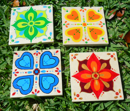 floral coasters