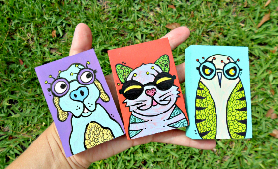 2 x 3 animals with glasses