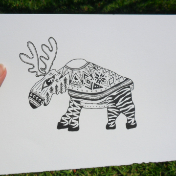 Moose Illustration - original artwork Hooper