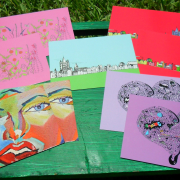 Art postcards fun note cards