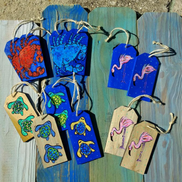 wooden beachy gift tags