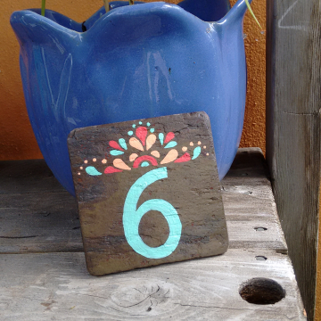 wedding tile on slate