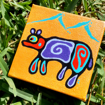 One Bear on canvas