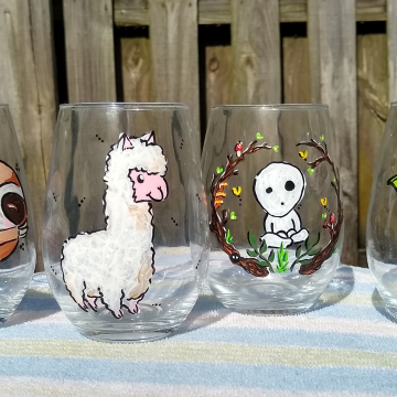 Hand painted glassware
