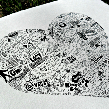 Wedding Memory Illustrations 11 x 14