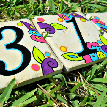Hand painted address House Numbers- KEY WEST