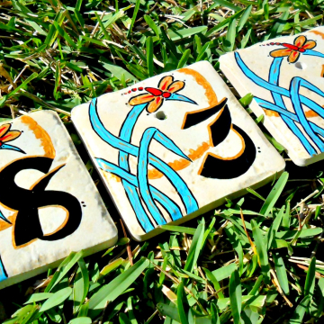 Hand painted address House Numbers-ZEN II