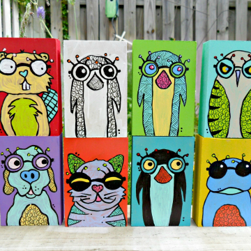 Animals with Glasses art blocks