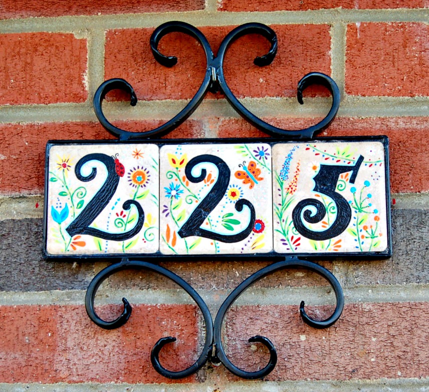 Tile Attachment Ideas Luckii Arts, Mexican Tile Address Numbers